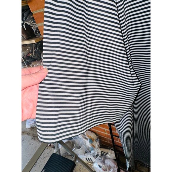 FootJoy ProDry Performance Lisle Stripe Polo Black White Striped Shirt XXL Golf - Picture 8 of 8